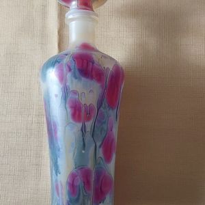 Decanter and glass set BZT HAND PAINTED from Israel .rare find